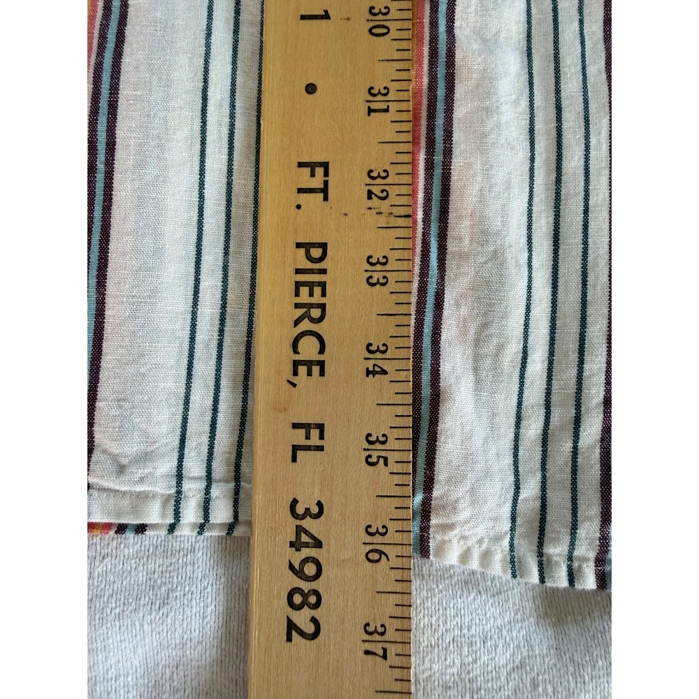 Tommy Hilfiger Womens Pink Striped Linen Cotton Sleeveless Belted Shirt Dress 10 - Picture 6 of 8